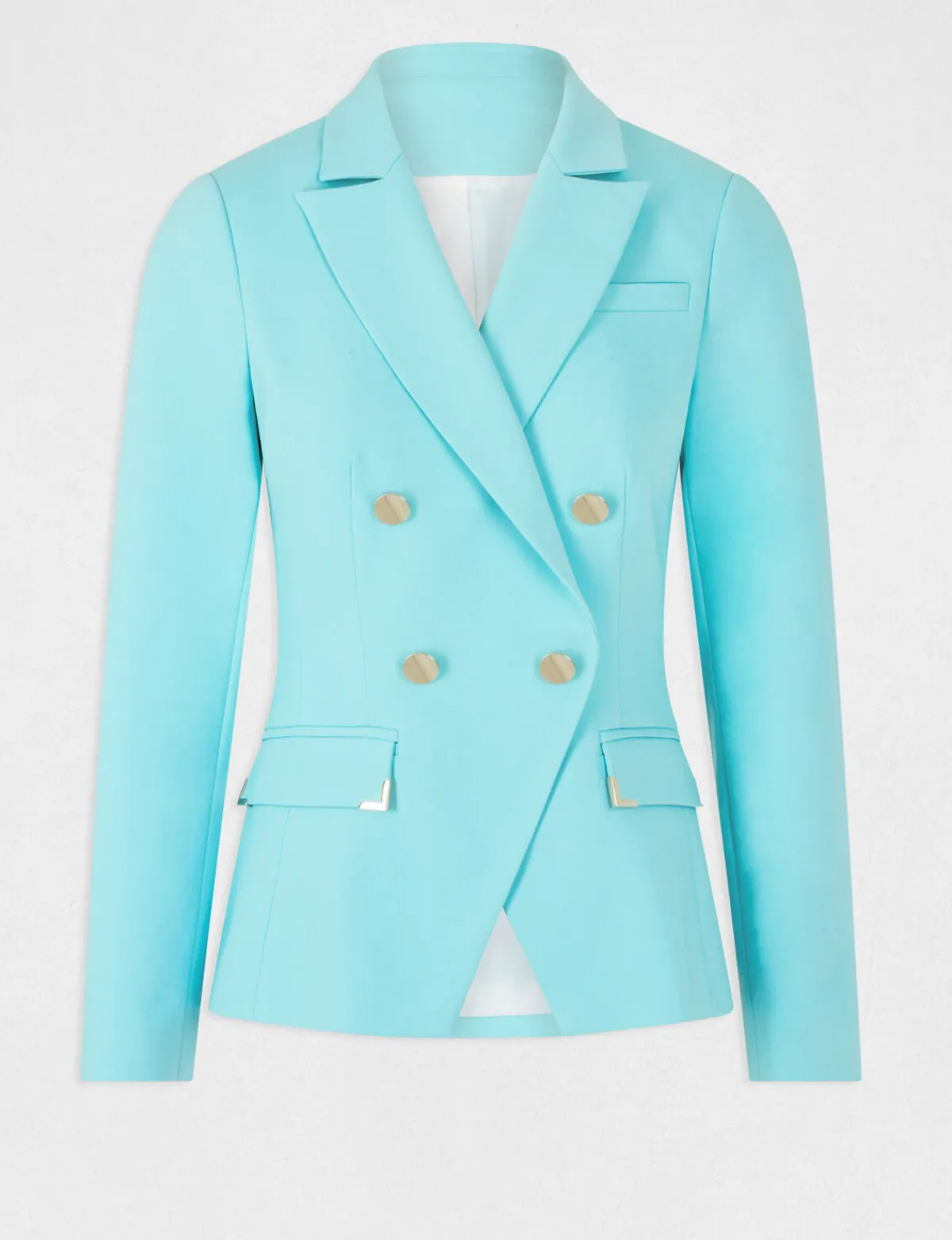 Ensembles Et Tailleurs>Morgan Veste City Cintree Ornements Metalliques Bleu Clair Femme | Bleu_Clair