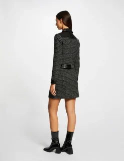 Vestes Et Blousons>Morgan Veste Droite Avec Details Vinyle Femme | Noir