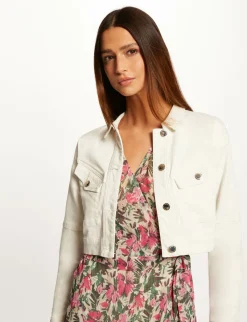 Vestes Et Blousons>Morgan Veste Droite Boutonnee En Jean Femme | Ecru