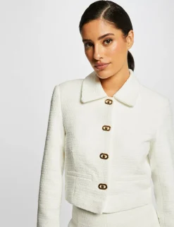 Vestes Et Blousons>Morgan Veste Droite Boutonnee Femme | Ecru