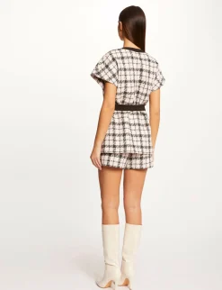 Ensembles Et Tailleurs>Morgan Veste Droite Ceinturee A Carreaux Femme | Multico
