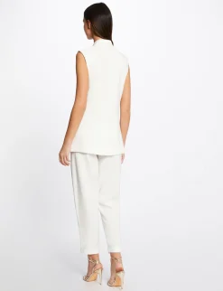 Vestes Et Blousons>Morgan Veste Droite Fluide Sans Manches Femme | Ecru