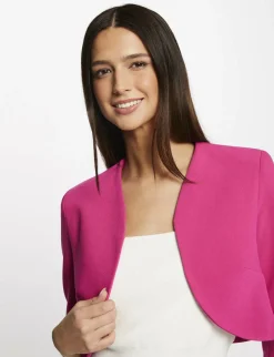 Vestes Et Blousons>Morgan Veste Droite Manches 3/4 Rose Fonce Femme | Rose_Fonce