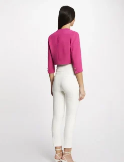 Vestes Et Blousons>Morgan Veste Droite Manches 3/4 Rose Fonce Femme | Rose_Fonce