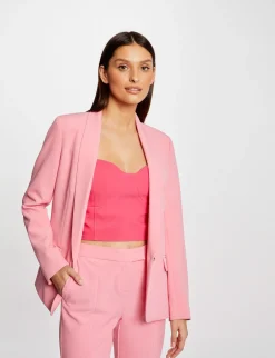 Ensembles Et Tailleurs>Morgan Veste Tailleur Droite Avec Col Chale Rose Clair Femme | Rose_Clair