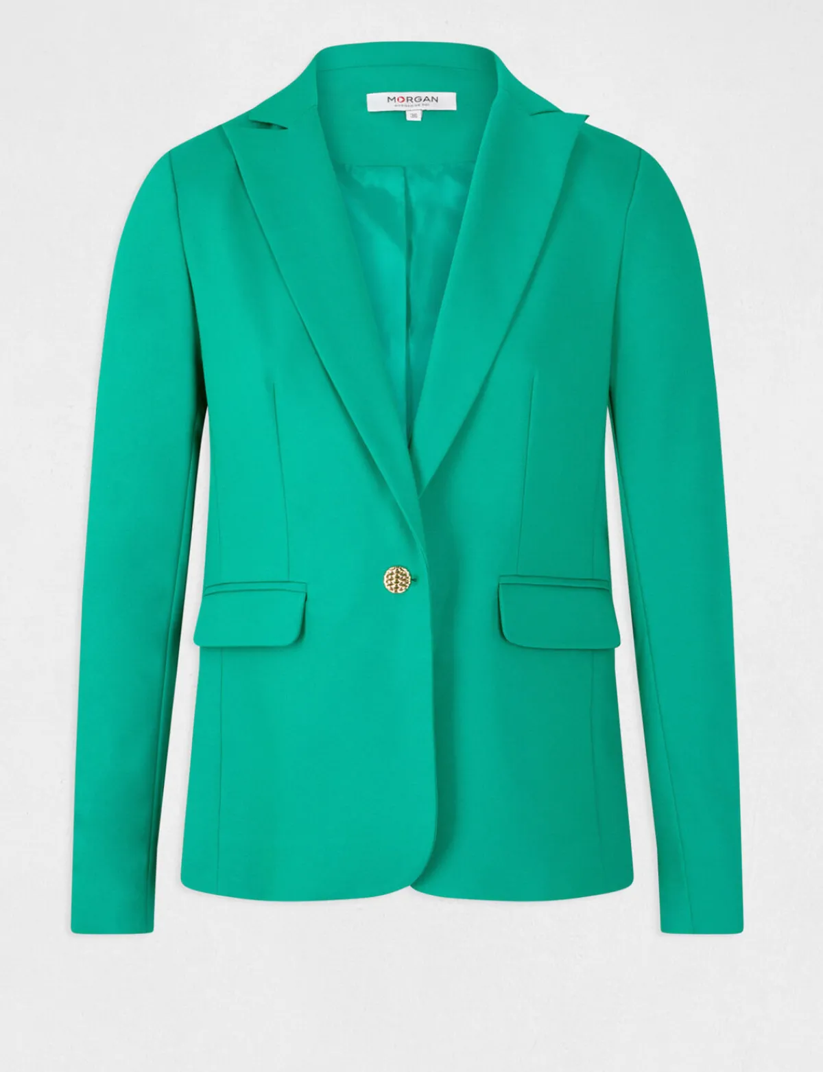 Vestes Et Blousons>Morgan Veste Tailleur Droite Boutonnee Femme | Vert